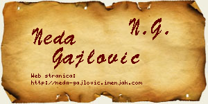Neda Gajlović vizit kartica
